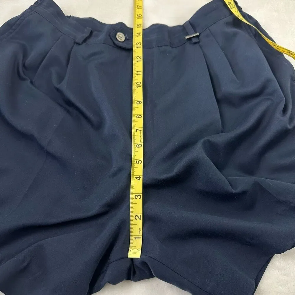 Callaway Golf 16 High Rise Chino Shorts‎ Navy Blue Classic Preppy Country Club